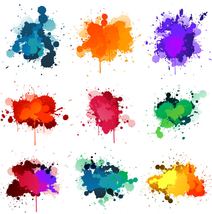 free vector Colorful Ink Splashes Vector
